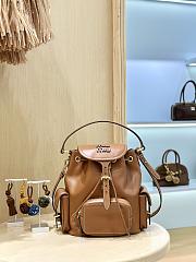 MIUMIU | Medium Leather Backpack In Brown - 1