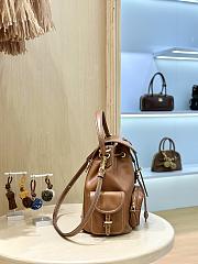 MIUMIU | Medium Leather Backpack In Brown - 5