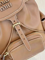 MIUMIU | Medium Leather Backpack In Brown - 3