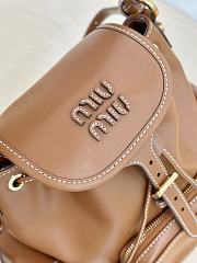 MIUMIU | Medium Leather Backpack In Brown - 2