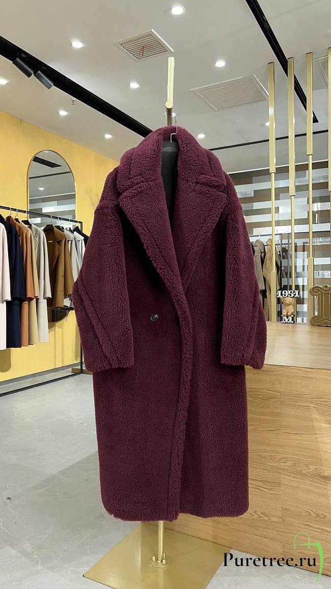 MAX MARA | Teddy Bear Coat Burgundy  - 1