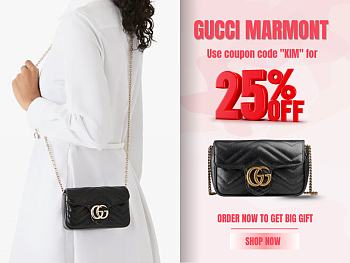 Gucci GG Marmont Matelassé Leather Super Mini Bag Black 16.5cm | 476433