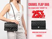 Chanel lambskin leather flap bag with gold/silver hardware black 30cm - 1