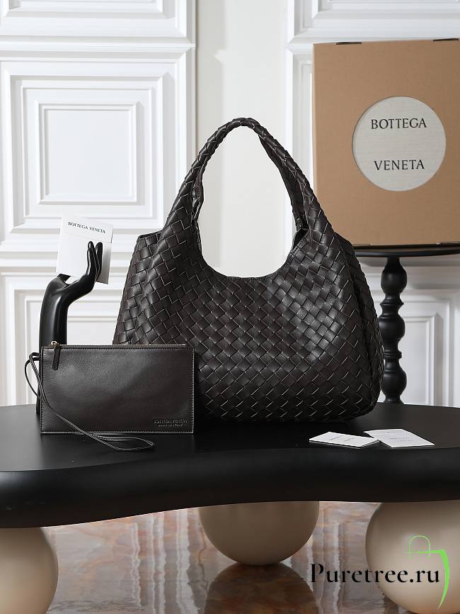 BOTTEGA VENETA | Campana intrecciato leather shoulder bag fondant - 1