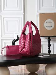 BOTTEGA VENETA | Campana intrecciato leather shoulder bag burgundy - 4