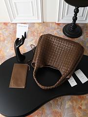 BOTTEGA VENETA | Campana intrecciato leather shoulder bag brown - 5
