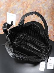 BOTTEGA VENETA | Campana intrecciato leather shoulder bag black - 6