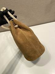 PRADA | Mariner small suede bucket bag Cinnamon - 6