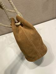 PRADA | Mariner small suede bucket bag Cinnamon - 5