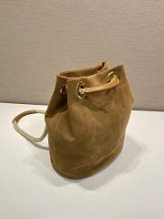 PRADA | Mariner small suede bucket bag Cinnamon - 4