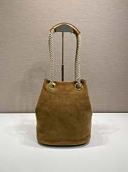 PRADA | Mariner small suede bucket bag Cinnamon - 2