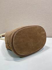 PRADA | Mariner small suede bucket bag Cocoa Brown - 5