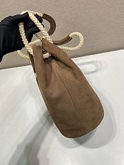 PRADA | Mariner small suede bucket bag Cocoa Brown - 2