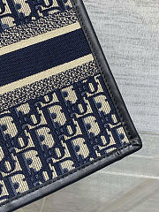 DIOR | Small Book Tote Blue Dior Oblique Embroidery - 4