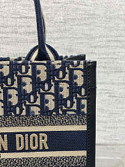 DIOR | Small Book Tote Blue Dior Oblique Embroidery - 3