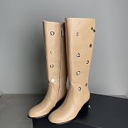 CHANEL | Double C Slim Fit Boots Beige - 1