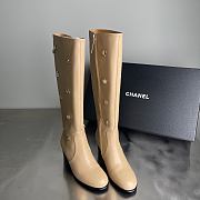 CHANEL | Double C Slim Fit Boots Beige - 3