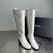 CHANEL | Double C Slim Fit Boots White - 3