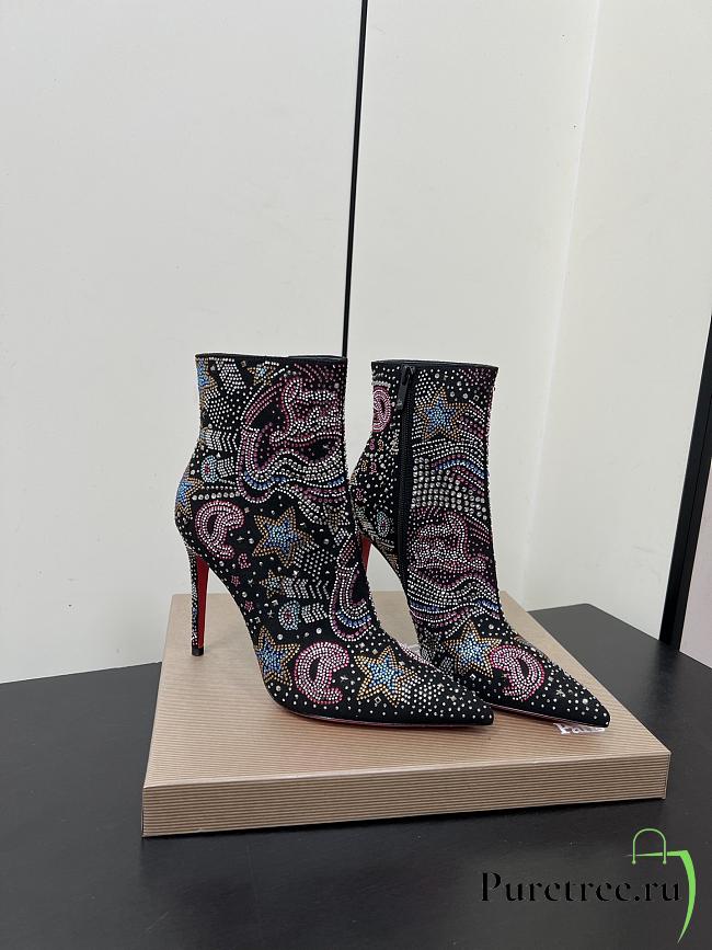 Christian Louboutin CL Red Sole Pointed Toe Side Zipper 10.5 cm - 1