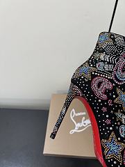 Christian Louboutin CL Red Sole Pointed Toe Side Zipper 10.5 cm - 5