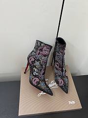 Christian Louboutin CL Red Sole Pointed Toe Side Zipper 10.5 cm - 3