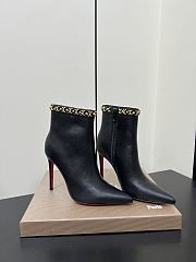 Christian Louboutin CL Red Sole Zipper High-Heeled Ankle Boots 10.5 cm (01) - 1