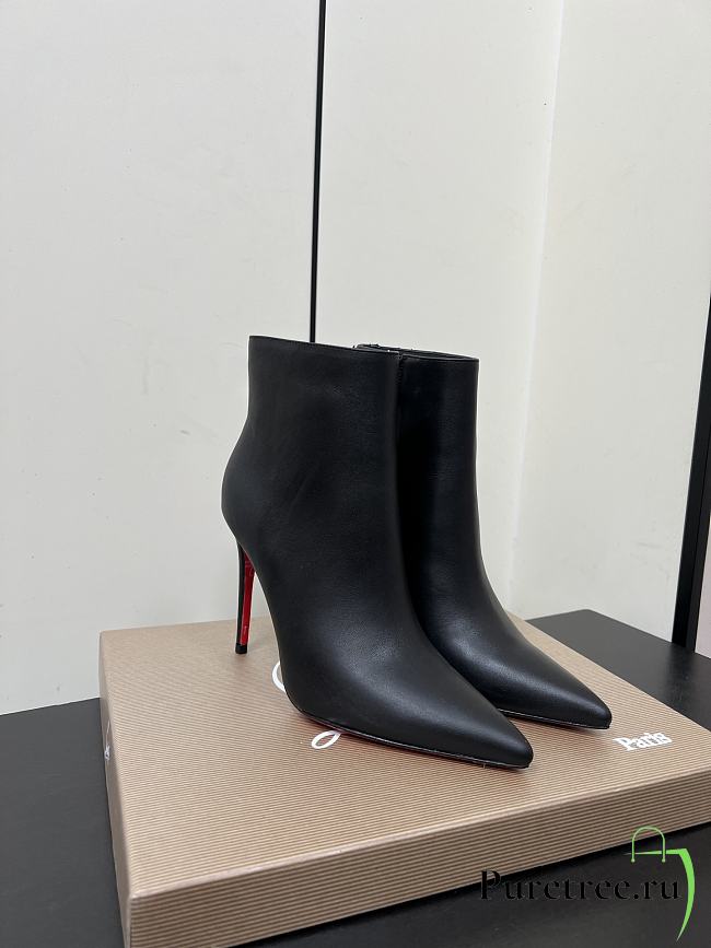 Christian Louboutin CL Red Sole Zipper High-Heeled Ankle Boots (03) - 1