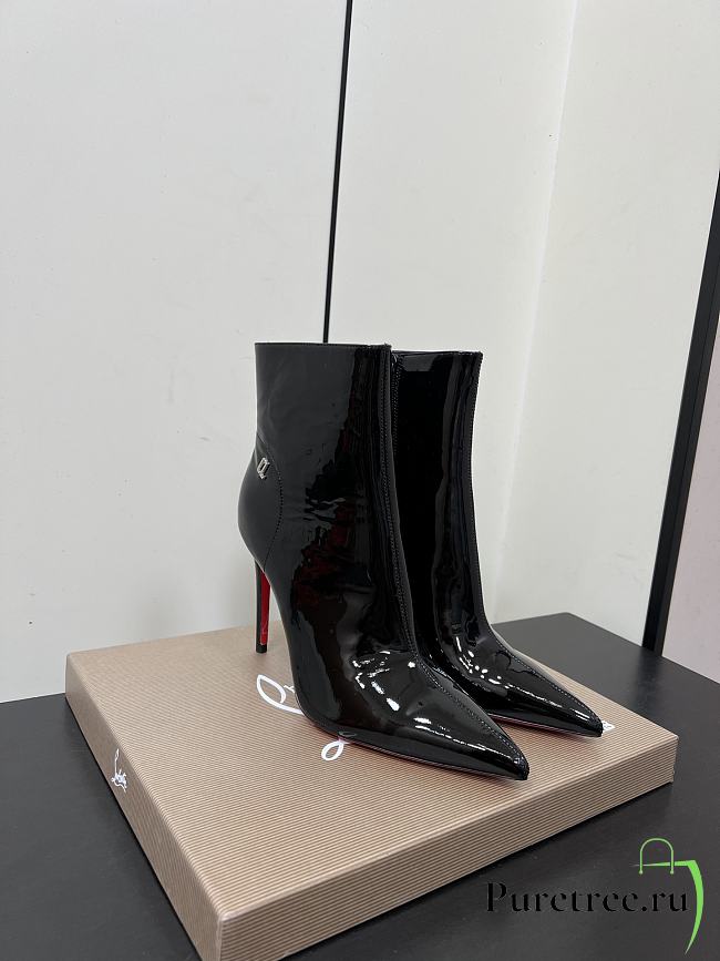 Christian Louboutin CL Red Sole Zipper High-Heeled Ankle Boots (04) - 1