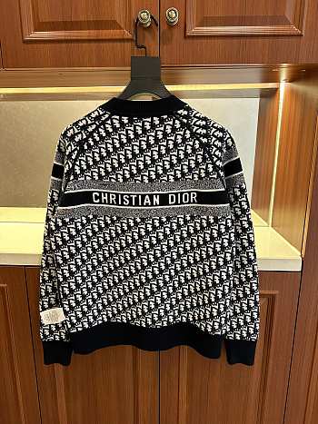 DIOR | round neck knit wool sweater dark blue