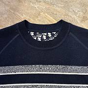 DIOR | round neck knit wool sweater dark blue - 5