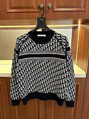 DIOR | round neck knit wool sweater dark blue - 4