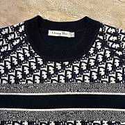 DIOR | round neck knit wool sweater dark blue - 3