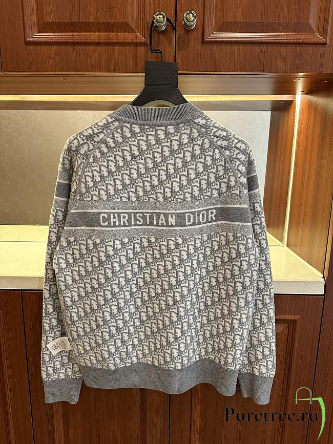 DIOR | round neck knit wool sweater dark gray - 1