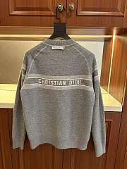 DIOR | round neck knit wool sweater dark gray - 5