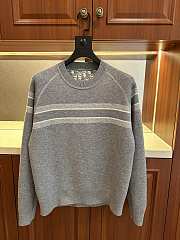 DIOR | round neck knit wool sweater dark gray - 4