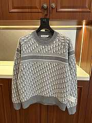DIOR | round neck knit wool sweater dark gray - 3