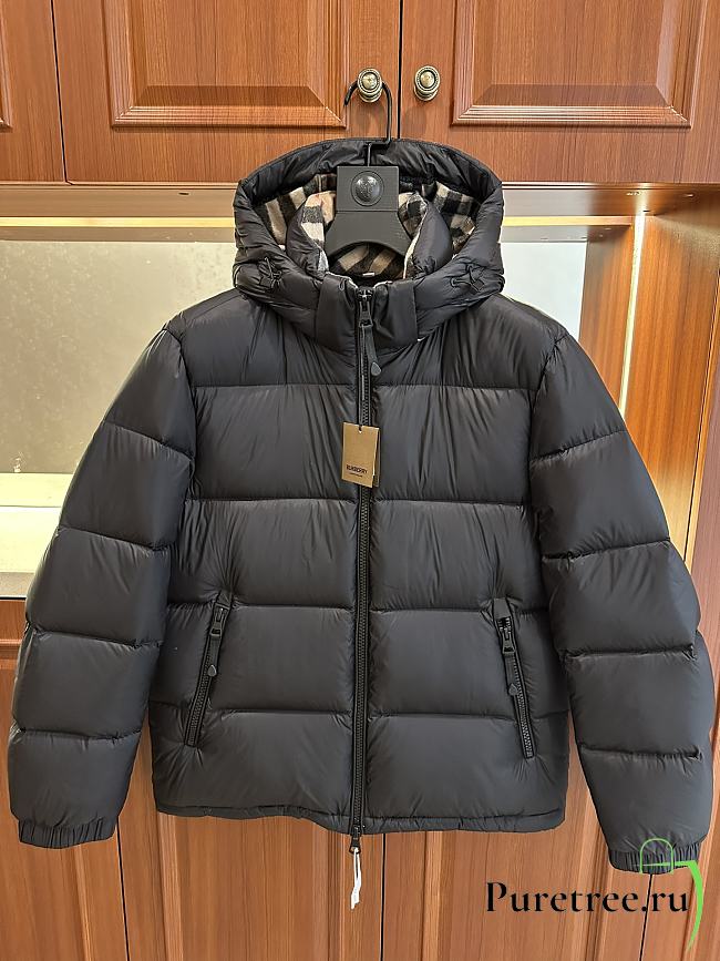 BURBERRY | Stand-collar hooded down jacket black - 1