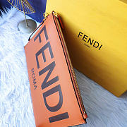 FENDI | Brown Leather Wristlet Pouch Bag - 4