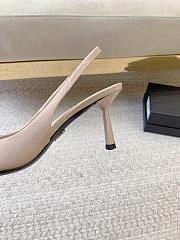PRADA | Black Brushed Leather Slingback Pumps Beige - 5