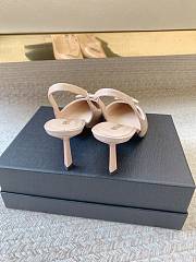 PRADA | Black Brushed Leather Slingback Pumps Beige - 3