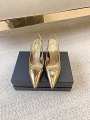 PRADA | Black Brushed Leather Slingback Pumps Gold - 1
