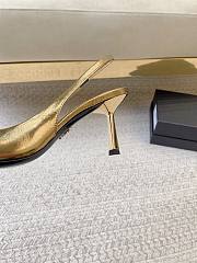 PRADA | Black Brushed Leather Slingback Pumps Gold - 6