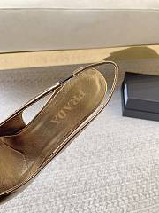 PRADA | Black Brushed Leather Slingback Pumps Gold - 5