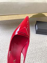 PRADA | Black Brushed Leather Slingback Pumps Red - 5