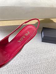 PRADA | Black Brushed Leather Slingback Pumps Red - 3