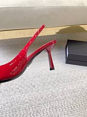 PRADA | Black Brushed Leather Slingback Pumps Red - 2
