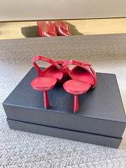 PRADA | Black Brushed Leather Slingback Pumps Red - 4