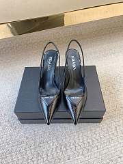 PRADA | Black Brushed Leather Slingback Pumps Black - 1