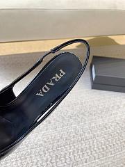 PRADA | Black Brushed Leather Slingback Pumps Black - 4
