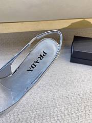 PRADA | Black Brushed Leather Slingback Pumps Silver - 6